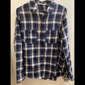 Navy/grey plaid shirt
